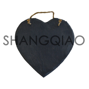 Heart-shaped Slate Hanging Board With Rope SQ507